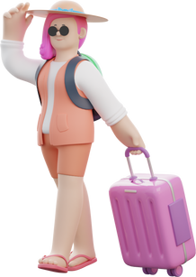 Woman Doing Traveling 3D character