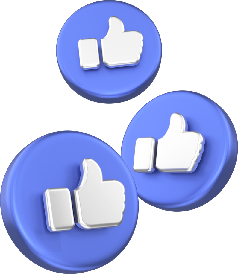 Like icon. 3D icon. 3D illustration.