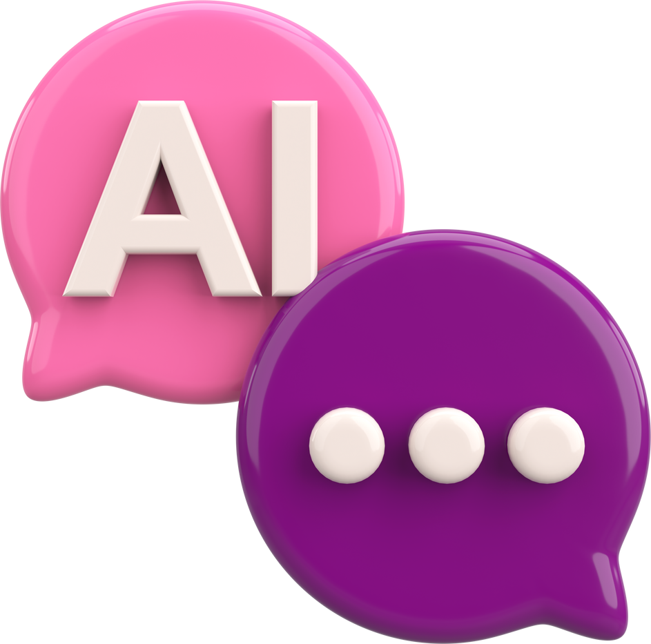 3D Chatbot Icon. AI Language Model. 3D illustration.